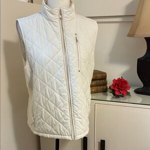 Ralph Lauren White Quilted Zip-Front Vest Size XL